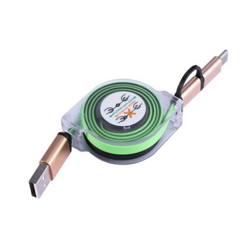 Kabel ładujący USB o długości 1 m, zwijany, typ C / Micro