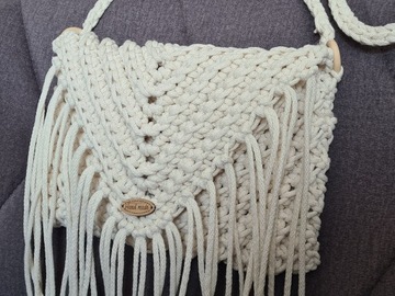Летняя сумочка в стиле бохо, ко Святому Причастию. из веревки ручной работы, ручная работа.
