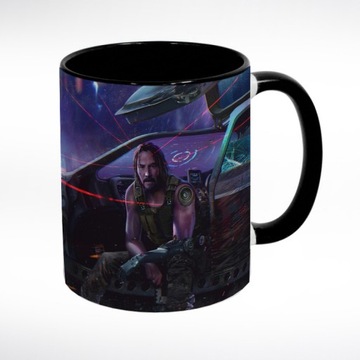 KUBEK CZARNY Cyber 2077 punk DEDYKACJA GRATIS N7