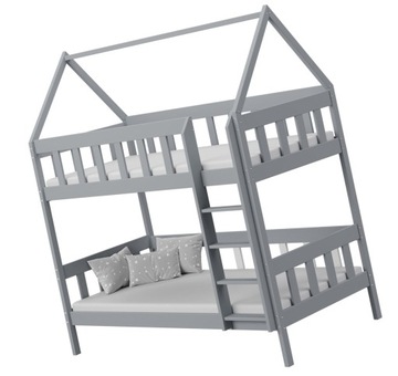 SKANDYNAWSKIE ŁÓŻKO PIĘTROWE DOMEK PLUS 2 MATERACE