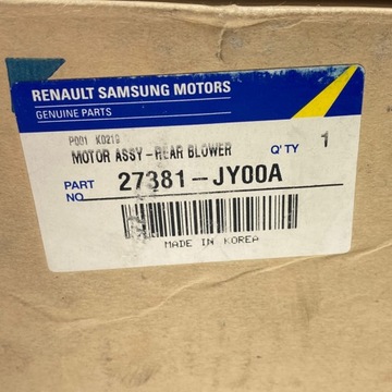 Новый двигатель вентилятора оригинального оборудования Renault Koleos I 27381JY00A