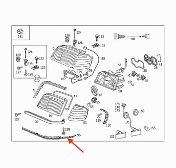 НОВАЯ ОРИГИНАЛЬНАЯ ПРОКЛАДКА ПРАВОЙ ПЕРЕДНЕЙ ФАРЫ MERCEDES C W202 2028261880