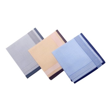 Chusteczki bawełniane męskie Hanky Premium 40x40cm w stylu klasycznym H 12 szt. Losowo