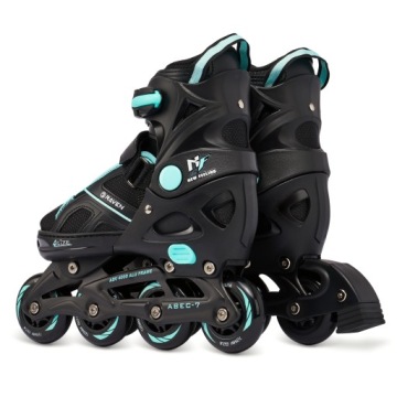 Фигурные коньки 2в1 регулируемые RAVEN Pulse черный/голубой 40-43