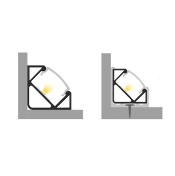 PROFIL KĄTOWY DO TAŚMY LED 1M BIAŁY+KLOSZ ML C1