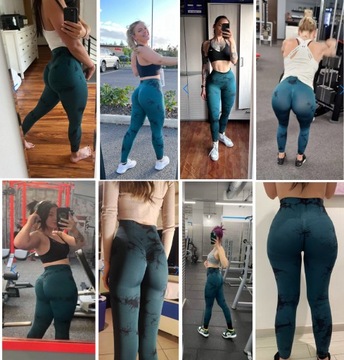 ЛЕГИНГИ СПОРТИВНЫЕ ЖЕНСКИЕ, БИРЮЗОВЫЕ PUSH UP GYM M