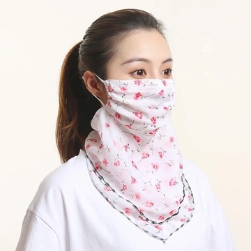 Новый шифоновый шарф для лица, солнцезащитный крем, шейный платок, бандана с цветочным принтом
