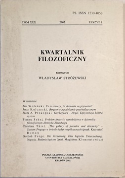 KWARTALNIK FILOZOFICZNY XXX 2002