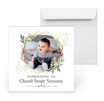 ZAPROSZENIA NA CHRZEST+ZDJĘCIE+PERSONALIZACJA 3SZT