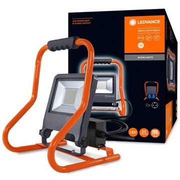 Naświetlacz Roboczy LED 50W + 2x GNIAZDO Ledvance