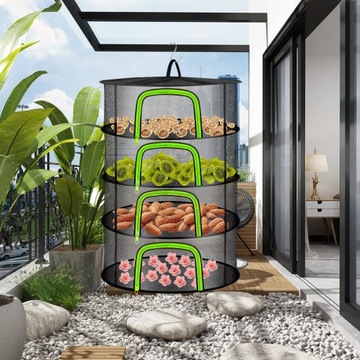 4-СЛОЙНАЯ СКЛАДНАЯ ВЕШАЛКА ДЛЯ СУШКИ ТРАВ, МЯСА, ЦВЕТОВ 60X80СМ