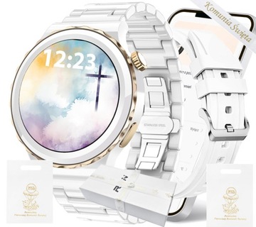 SMARTWATCH Komunia Święta zegarek dziecięcy CERAMIKA ROZMOWY 2 PASKI