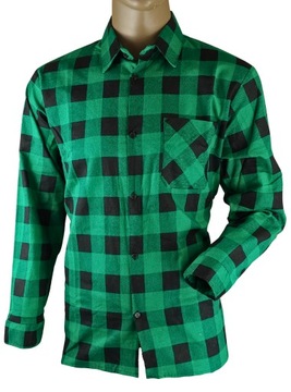 KOSZULA FLANELOWA Robocza 100% BAWEŁNA męska BHP ZIELONA KRATA rozmiar XL