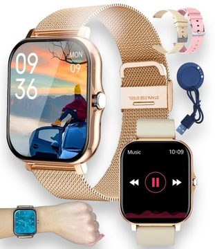 SMARTWATCH ZEGAREK DAMSKI MENU POLSKIE PREZENT ŚWIĘTA ROZMOWY AKCESORIA FIT