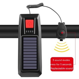 Солнечный велосипедный фонарь + литиевый звуковой сигнал 2000 мАч