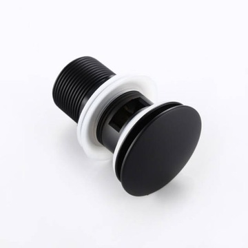 Сифон, черный, латунная пробка клик-клак для умывальника