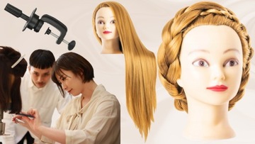 HEAD Учебная головка для парикмахерского искусства TRIPOD 85 BLOND для обучения расчесыванию причесок.