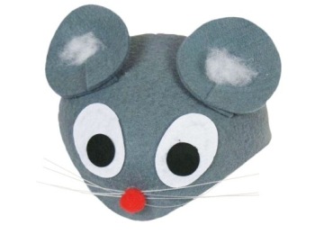 CZAPKA STRÓJ SZARA MYSZKA MYSZ MYSZA