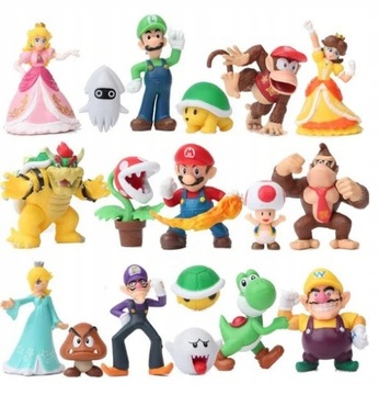 Figurki Super Mario Bros zestaw 18 sztuk