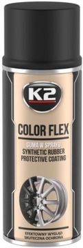 K2 COLOR FLEX Guma w sprayu czarny mat 400ml