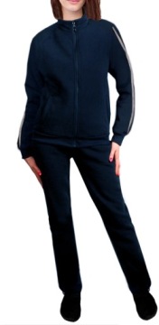Теплый женский спортивный костюм с воротником-стойкой 954 темно-синий L/XL