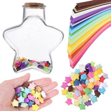 PASKI PAPIEROWE ORIGAMI SKŁADANE W GWIAZDY PUSZKA 540 ARKUSZY