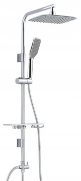 Тропический душ 25x19 Душевой набор CUBIC, душевая колонна с ПОЛОЧКОЙ