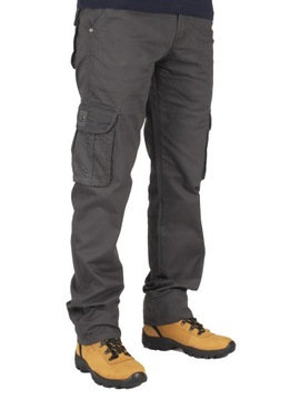 Spodnie męskie bojówki W:39 100 CM robocze szare