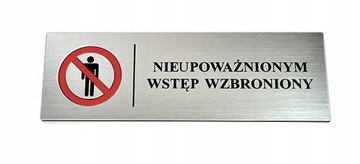 Tabliczka 21 x 7 cm - WSTĘP WZBRONIONY