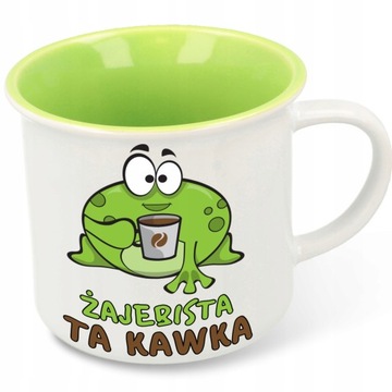 KUBEK RETRO Porcelanowy ŻABA Prezent Wzory GRATIS
