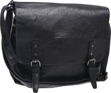 TOREBKA DAMSKA LISTONOSZKA Z KLAPKĄ czarny