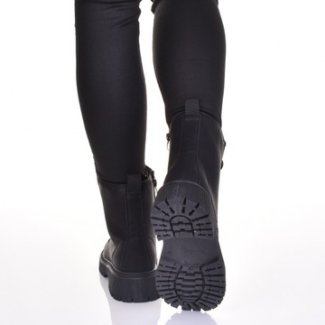 ЖЕНСКИЕ ЗИМНИЕ КОЖАНЫЕ БОТИНКИ TRAPERS ANKLES, ЧЕРНЫЕ, УТЕПЛЕННЫЕ