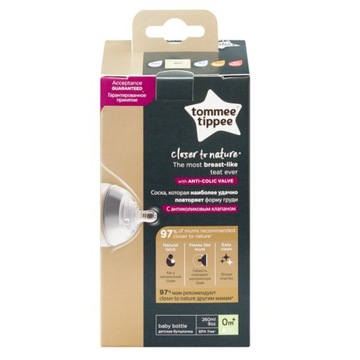 TOMMEE TIPPEE ANTI-COLIC BOTTLE 260мл соска 0м