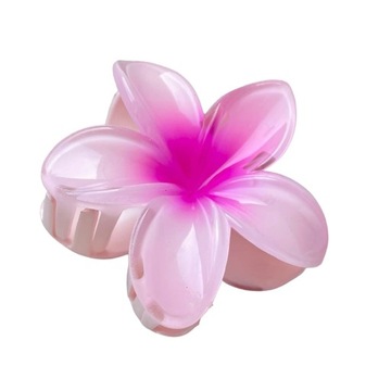 Klamra klamerka spinka do włosów duża kwiat kwiatek boho hawajska różowa