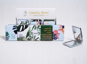 LUSTERKO SKŁADANE KIESZONKOWE NATURA EKO FLORAL LIŚCIE WZORY