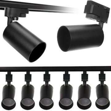 OŚWIETLENIE SZYNOWE 6x LAMPA GU10 LED + LISTWA 2m