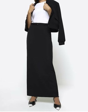 RIVER ISLAND CZARNA MAXI SPÓDNICA PASEK QCM NG3__46