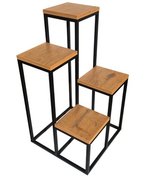 KWIETNIK STOJĄCY POCZWÓRNY METALOWY NA CZTERY KWIATY LOFT 4X PÓŁKA SOLIDNY