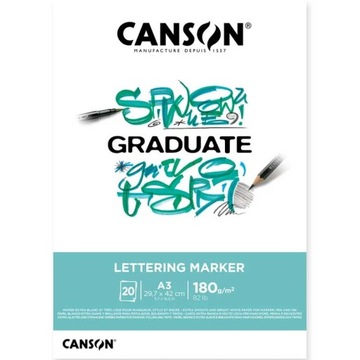 Blok Canson Graduate Lettering Marker A3, 180g, 20ark