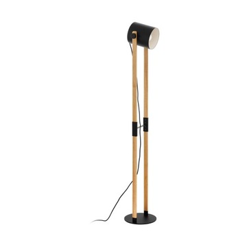 Lampa podłogowa Eglo Hornwood E27 28 W czarny, kremowy, drewno, reflektor