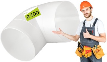Kolano wentylacyjne okrągłe fi 100mm 90st.