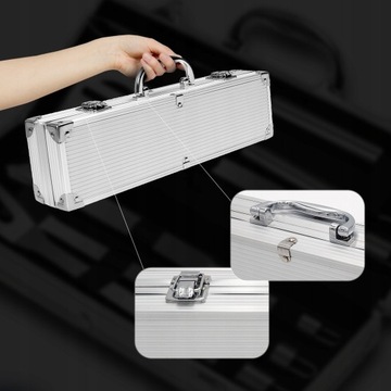 ZESTAW WALIZKA SZTUĆCE AKCESORIA DO GRILLA 5 EL.