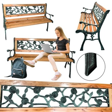 САДОВАЯ СКАМЬЯ ПАТИО ТЕРРАСА ДЕРЕВЯННАЯ ЧУГУННАЯ ПАРК LO1000-2