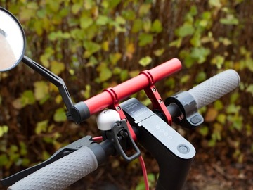 Aluminiowy uchwyt na kierownice rower / Hulajnoga Xiaomi M365/ Pro - czerwo