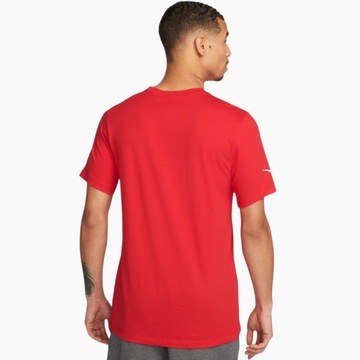 Koszulka Męska Nike Sportowa Bawełniana Czerwona T-Shirt r. XL