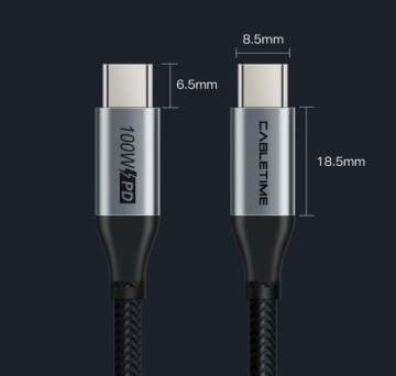 Кабель AUDA USB-C type-C Quick Charge 4.0 PD 100 Вт, 1 м