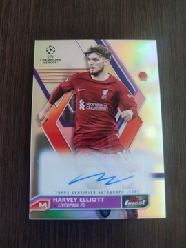 Harvey Elliott auto autograf topps finest Liverpool