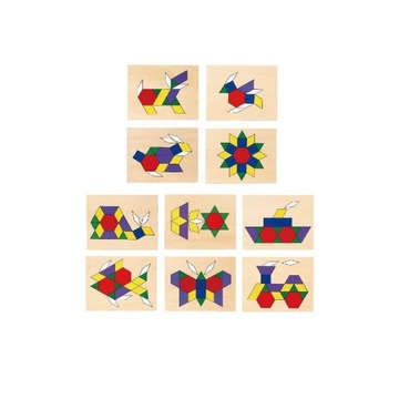 ДЕРЕВЯННАЯ ПАЗЛ VIGA ГЕОМЕТРИЧЕСКАЯ МОЗАИКА ТАНГРАМ МОНТЕССОРИ КУБКИ