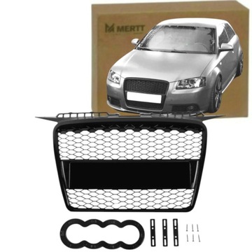 AUDI A3 8P 2005-2008 MASKA MŘÍŽKA ČERNÁ RS LOOK