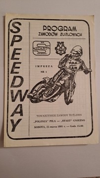 START GNIEZNO - POLONIA PIŁA 25-03-1995 - PROGRAM ŻUŻLOWY CZYSTY